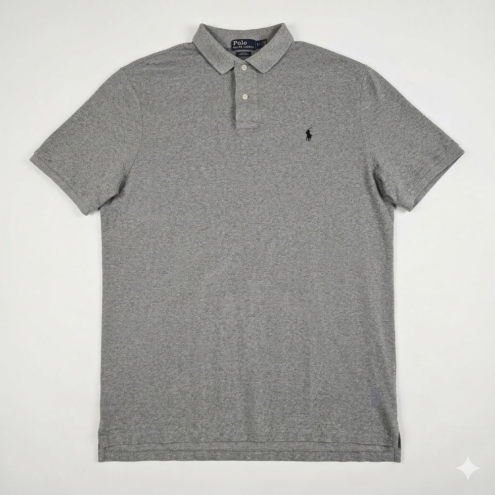 Polo Ralph Lauren Mens XXL Classic Fit Grey Heather Pique Short Sleeve Shirt